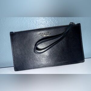 kate spade Black Saffiano Leather Wristlet